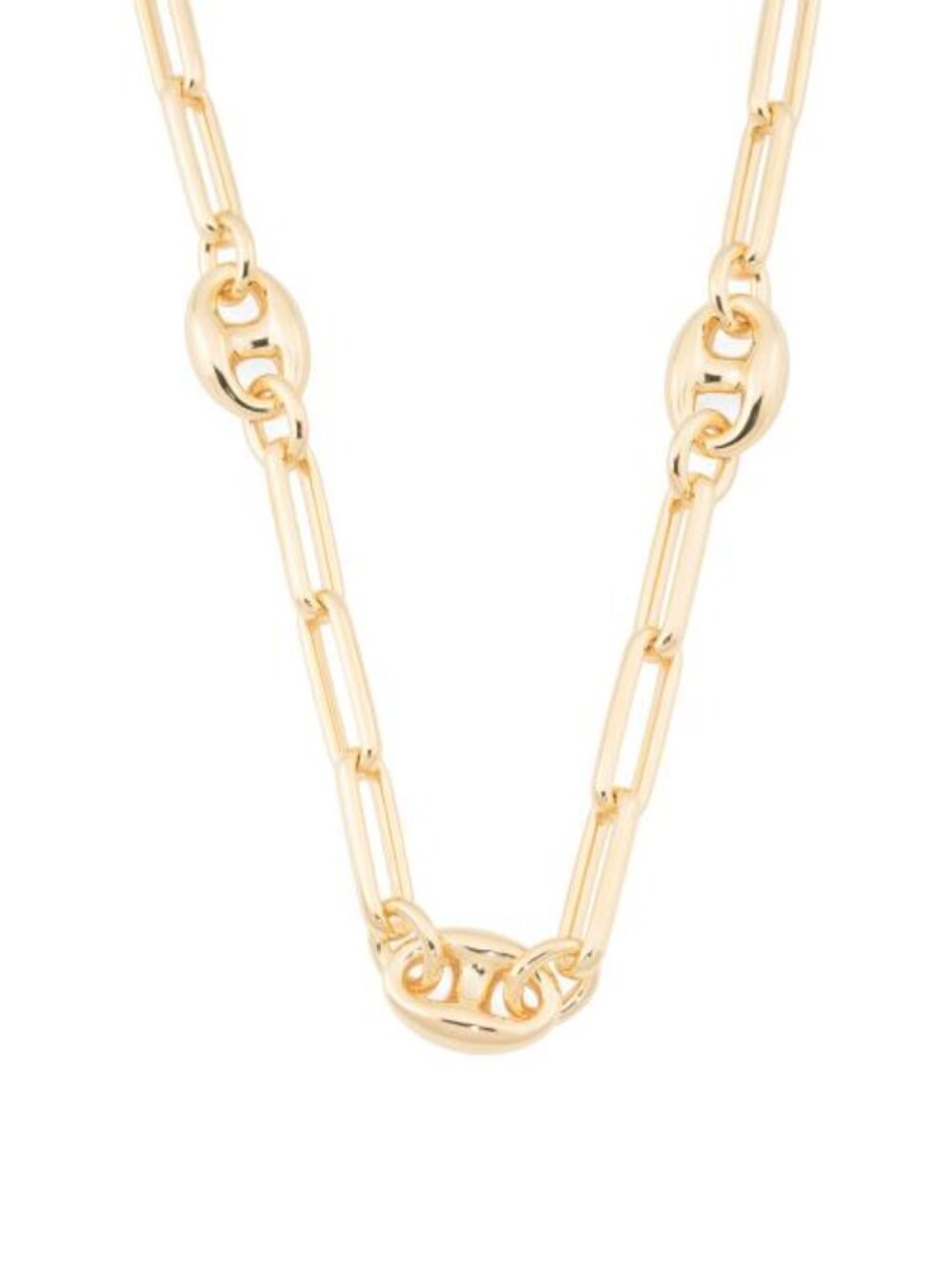 MILOR GOLD Made In Italy 14kt Gold Paperclip Marine Link Necklace